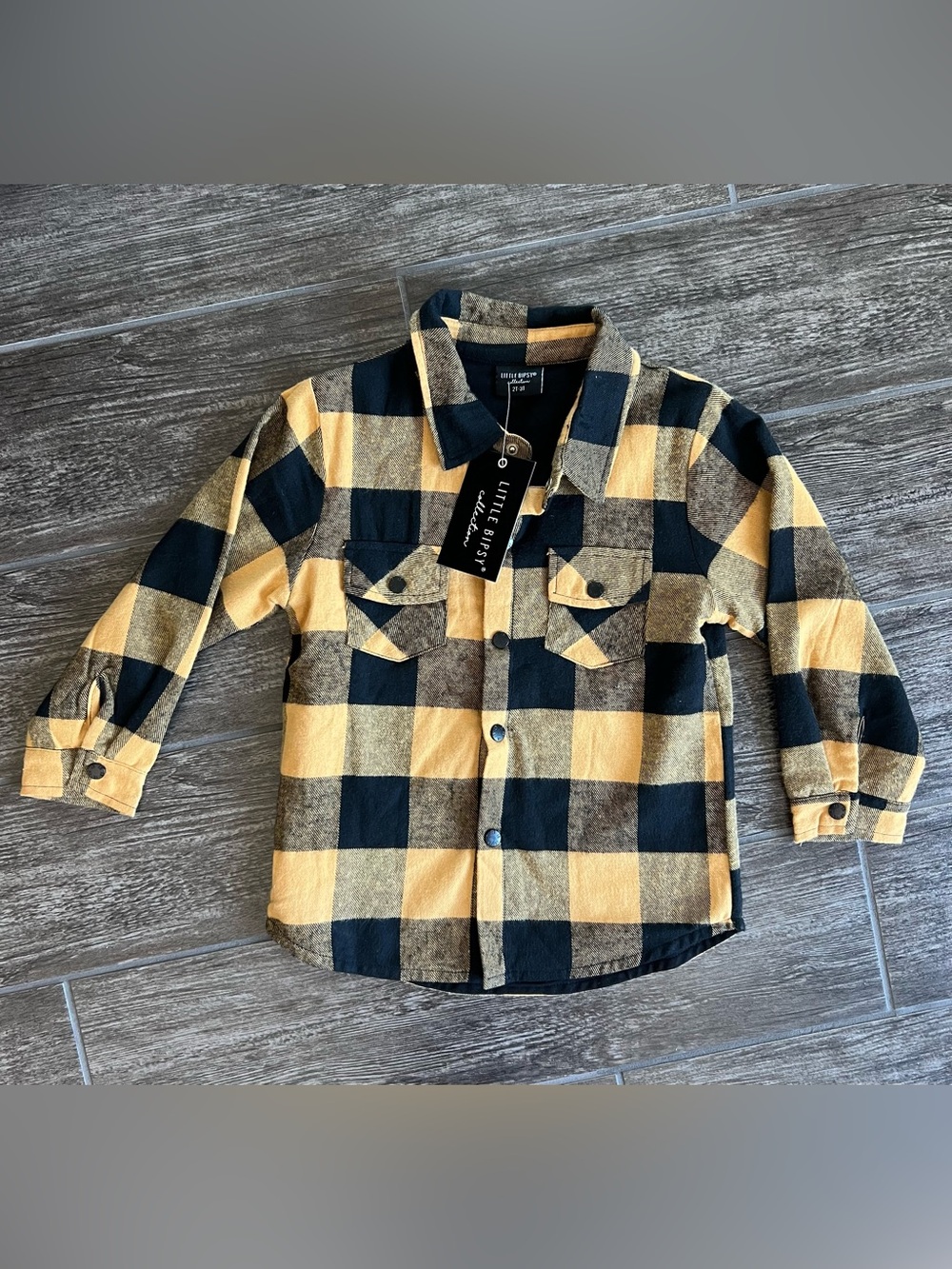 Little Bipsy Plaid Flannel Button-Up Shirt
